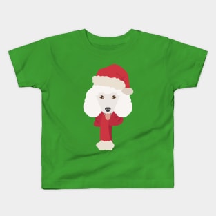 Christmas Poodle Dog Face Kids T-Shirt